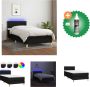 VidaXL Boxspring Bed LED Verlichting Pocketvering Matras Huidvriendelijk Topmatras Bed Inclusief Reiniger - Thumbnail 3