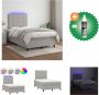 VidaXL Boxspring Lichtgrijs 203 x 120 x 118 128 cm Met verstelbaar hoofdbord en kleurrijke LED-verlichting Pocketvering matras Huidvriendelijk topmatras Inclusief montagehandleiding USB-aansluiting Bed Inclusief Reiniger - Thumbnail 21