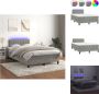 VidaXL Boxspring Bed Lichtgrijs fluweel 120x200 cm LED-verlichting Bed - Thumbnail 1