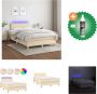 VidaXL Bed LED 120x200 cm Crème Stof Hoogte verstelbaar hoofdbord Pocketvering matras Huidvriendelijk topmatras Kleurrijke LED-verlichting Bed Inclusief Reiniger - Thumbnail 7