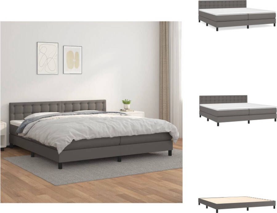 VidaXL Boxspring Bed Premium Grijs 203x200x78 88cm Kunstleer Bed