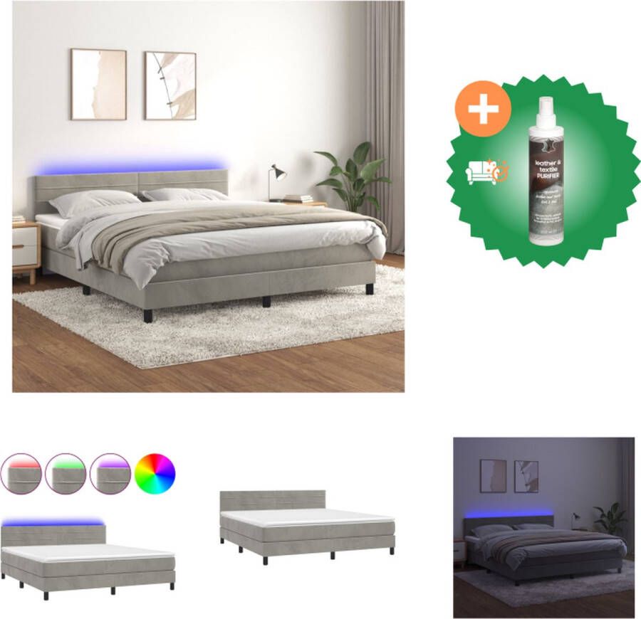 VidaXL Boxspring met matras fluweel zwart 140x200 cm Boxspring Boxsprings Bed Slaapmeubel - Foto 2