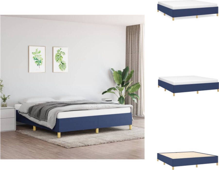 VidaXL Boxspring Frame Blauw 203 x 180 x 35 cm Duurzaam Materiaal Bed
