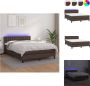 VidaXL Boxspring Kunstleer LED Bruin 193 x 144 x 78 88 Pocketvering matras Huidvriendelijk topmatras Bed - Thumbnail 1
