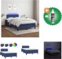 VidaXL Boxspring blauw stof 203x120x118 128 cm verstelbaar hoofdbord kleurrijke LED-verlichting pocketvering matras huidvriendelijk topmatras inclusief montagehandleiding USB-aansluiting Bed Inclusief Reiniger - Thumbnail 19