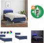 VidaXL Boxspring LED 203 x 80 x 78 88 cm Blauw stof Hoofdbord verstelbaar Pocketvering matras Huidvriendelijk topmatras Bed Inclusief Reiniger - Thumbnail 2