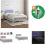 VidaXL Boxspring Lichtgrijs 203 x 120 x 118 128 cm Met verstelbaar hoofdbord en kleurrijke LED-verlichting Pocketvering matras Huidvriendelijk topmatras Inclusief montagehandleiding USB-aansluiting Bed Inclusief Reiniger - Thumbnail 7