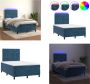 VidaXL Boxspring met matras en LED fluweel donkerblauw 120x200 cm Boxspring Boxsprings Bed Slaapmeubel - Thumbnail 4