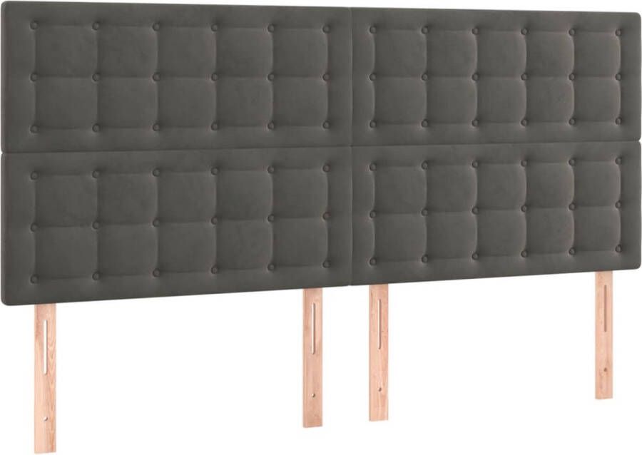 Vida XL Boxspring met matras en LED fluweel donkergrijs 200x200 cm SKU: V3136324 - Foto 2
