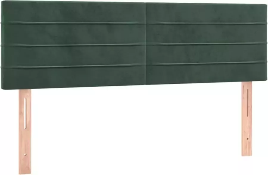 VidaXL -Boxspring-met-matras-en-LED-fluweel-donkergroen-140x190-cm - Foto 3