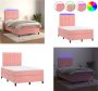 VidaXL Boxspring met matras en LED fluweel roze 120x200 cm Boxspring Boxsprings Bed Slaapmeubel - Thumbnail 3