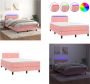 VidaXL Boxspring met matras en LED fluweel roze 120x200 cm Boxspring Boxsprings Bed Slaapmeubel - Thumbnail 4