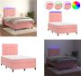 VidaXL Boxspring met matras en LED fluweel roze 120x200 cm Boxspring Boxsprings Bed Slaapmeubel - Thumbnail 2