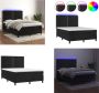VidaXL Boxspring met matras en LED fluweel zwart 140x190 cm Boxspring Boxsprings Bed Slaapmeubel - Thumbnail 2