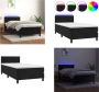 VidaXL Boxspring met matras en LED fluweel zwart 90x200 cm Boxspring Boxsprings Bed Slaapmeubel - Thumbnail 1