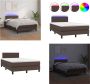 VidaXL Boxspring met matras en LED kunstleer bruin 120x200 cm Boxspring Boxsprings Bed Slaapmeubel - Thumbnail 3