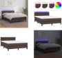 VidaXL Boxspring met matras en LED kunstleer bruin 140x190 cm Boxspring Boxsprings Bed Slaapmeubel - Thumbnail 3