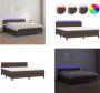 VidaXL Boxspring met matras en LED kunstleer bruin 180x200 cm Boxspring Boxsprings Bed Slaapmeubel - Thumbnail 2