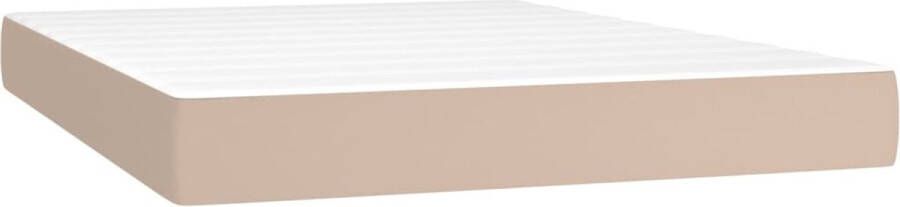 VidaXL -Boxspring-met-matras-en-LED-kunstleer-cappuccinokleur-140x200cm - Foto 2