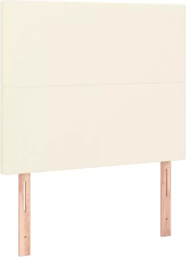 VidaXL Boxspring met matras en LED kunstleer crèmekleurig 90x190 cm - Foto 3