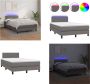 VidaXL Boxspring met matras en LED kunstleer grijs 120x200 cm Boxspring Boxsprings Bed Slaapmeubel - Thumbnail 2