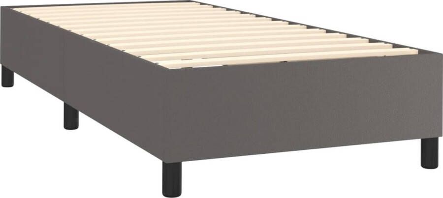 VidaXL -Boxspring-met-matras-en-LED-kunstleer-grijs-90x190-cm - Foto 2