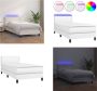 VidaXL Boxspring met matras en LED kunstleer wit 90x190 cm Boxspring Boxsprings Bed Slaapmeubel - Thumbnail 1