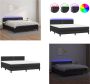 VidaXL Boxspring met matras en LED kunstleer zwart 180x200 cm Boxspring Boxsprings Bed Slaapmeubel - Thumbnail 2