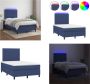 VidaXL Boxspring met matras en LED stof blauw 120x200 cm Boxspring Boxsprings Bed Slaapmeubel - Thumbnail 2