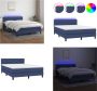 VidaXL Boxspring met matras en LED stof blauw 140x190 cm Boxspring Boxsprings Bed Slaapmeubel - Thumbnail 6