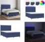 VidaXL Boxspring met matras en LED stof blauw 140x190 cm Boxspring Boxsprings Bed Slaapmeubel - Thumbnail 2