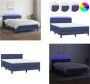 VidaXL Boxspring met matras en LED stof blauw 140x190 cm Boxspring Boxsprings Bed Slaapmeubel - Thumbnail 5