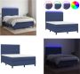 VidaXL Boxspring met matras en LED stof blauw 140x200 cm Boxspring Boxsprings Bed Slaapmeubel - Thumbnail 2
