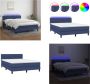 VidaXL Boxspring met matras en LED stof blauw 140x200 cm Boxspring Boxsprings Bed Slaapmeubel - Thumbnail 2