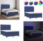 VidaXL Boxspring met matras en LED stof blauw 140x200 cm Boxspring Boxsprings Bed Slaapmeubel - Thumbnail 1