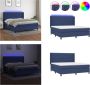 VidaXL Boxspring met matras en LED stof blauw 160x200 cm Boxspring Boxsprings Bed Slaapmeubel - Thumbnail 2