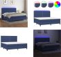 VidaXL Boxspring met matras en LED stof blauw 200x200 cm Boxspring Boxsprings Bed Slaapmeubel - Thumbnail 7