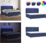 VidaXL Boxspring met matras en LED stof blauw 200x200 cm Boxspring Boxsprings Bed Slaapmeubel - Thumbnail 5