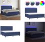 VidaXL Boxspring met matras en LED stof blauw 200x200 cm Boxspring Boxsprings Bed Slaapmeubel - Thumbnail 6