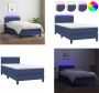 VidaXL Boxspring met matras en LED stof blauw 90x190 cm Boxspring Boxsprings Bed Slaapmeubel - Thumbnail 5