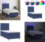 VidaXL Boxspring met matras en LED stof blauw 90x190 cm Boxspring Boxsprings Bed Slaapmeubel - Thumbnail 7