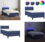 VidaXL Boxspring met matras en LED stof blauw 90x190 cm Boxspring Boxsprings Bed Slaapmeubel - Thumbnail 4