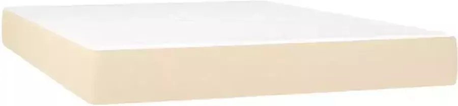 VidaXL Boxspring met matras en LED stof crÃ¨mekleurig 140x200 cm - Foto 7