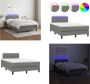 VidaXL Boxspring met matras en LED stof donkergrijs 120x200 cm Boxspring Boxsprings Bed Slaapmeubel - Thumbnail 2