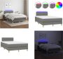 VidaXL Boxspring met matras en LED stof donkergrijs 120x200 cm Boxspring Boxsprings Bed Slaapmeubel - Thumbnail 3