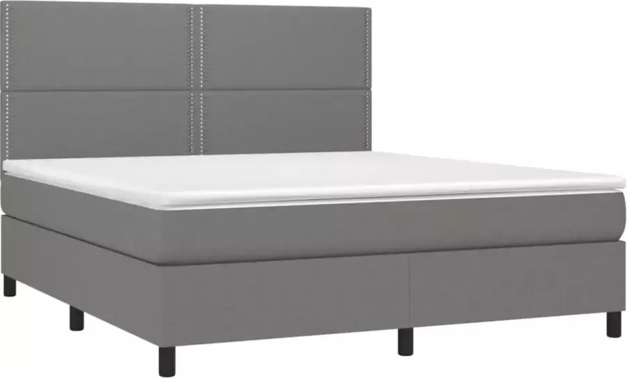 VidaXL -Boxspring-met-matras-en-LED-stof-donkergrijs-180x200-cm - Foto 5