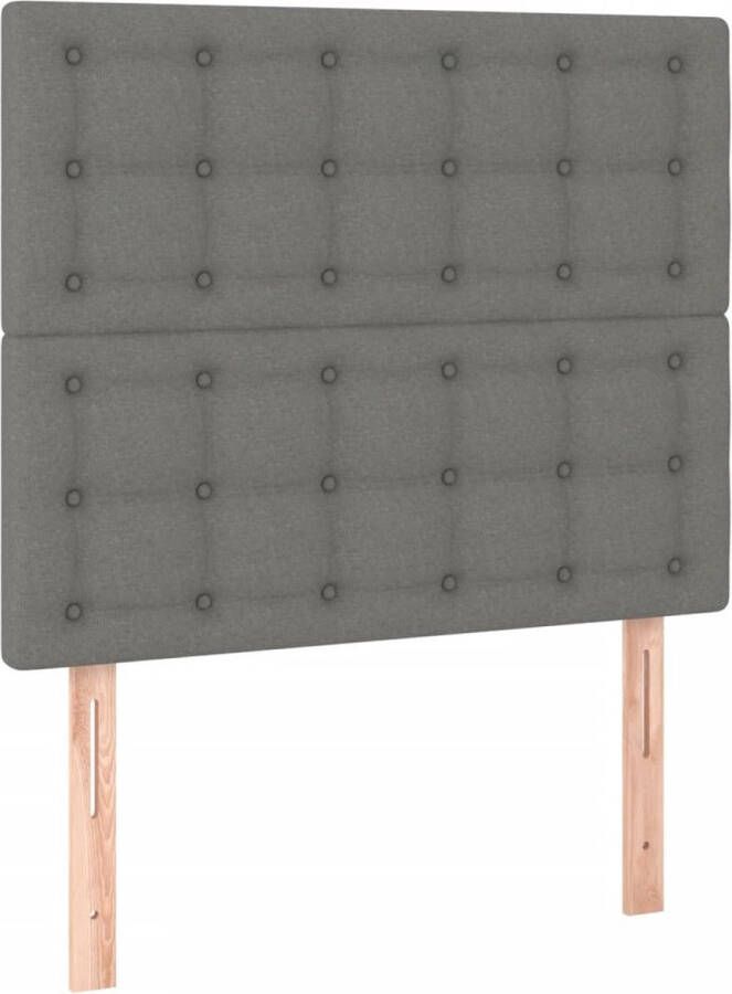 Vida XL Boxspring met matras en LED stof donkergrijs 90x190 cm SKU: V3135638 - Foto 2
