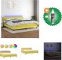 VidaXL Boxspring met matras en LED stof groen 200x200 cm Bed Inclusief Reiniger - Thumbnail 1