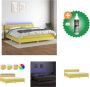 VidaXL Boxspring met matras en LED stof groen 200x200 cm Bed Inclusief Reiniger - Thumbnail 2