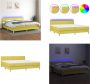 VidaXL Boxspring met matras en LED stof groen 200x200 cm Boxspring Boxsprings Bed Slaapmeubel - Thumbnail 2